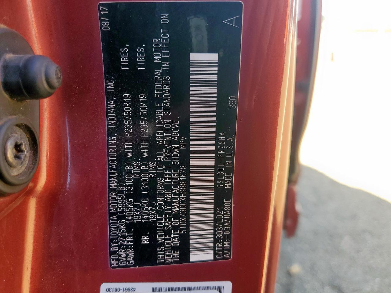 2017 Toyota Sienna Se VIN: 5TDXZ3DCXHS881678 Lot: 82274875