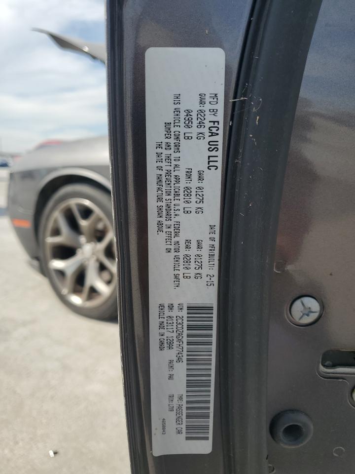 2015 Dodge Challenger Sxt VIN: 2C3CDZAGXFH774346 Lot: 86700135