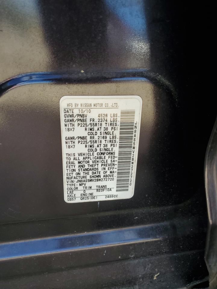 2011 Nissan Rogue S VIN: JN8AS5MV2BW272720 Lot: 86491795