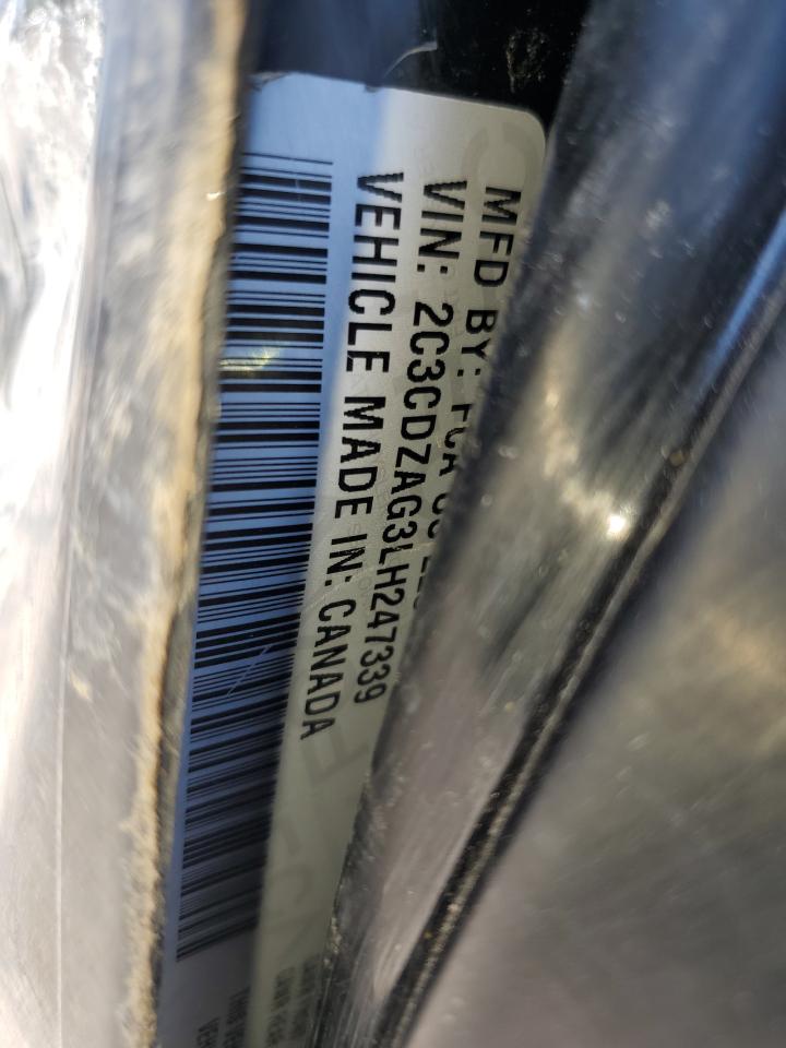 2020 Dodge Challenger Sxt VIN: 2C3CDZAG3LH247339 Lot: 84912695