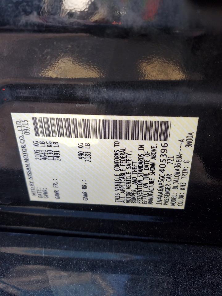 2016 Nissan Maxima 3.5S VIN: 1N4AA6AP5GC405396 Lot: 82229845