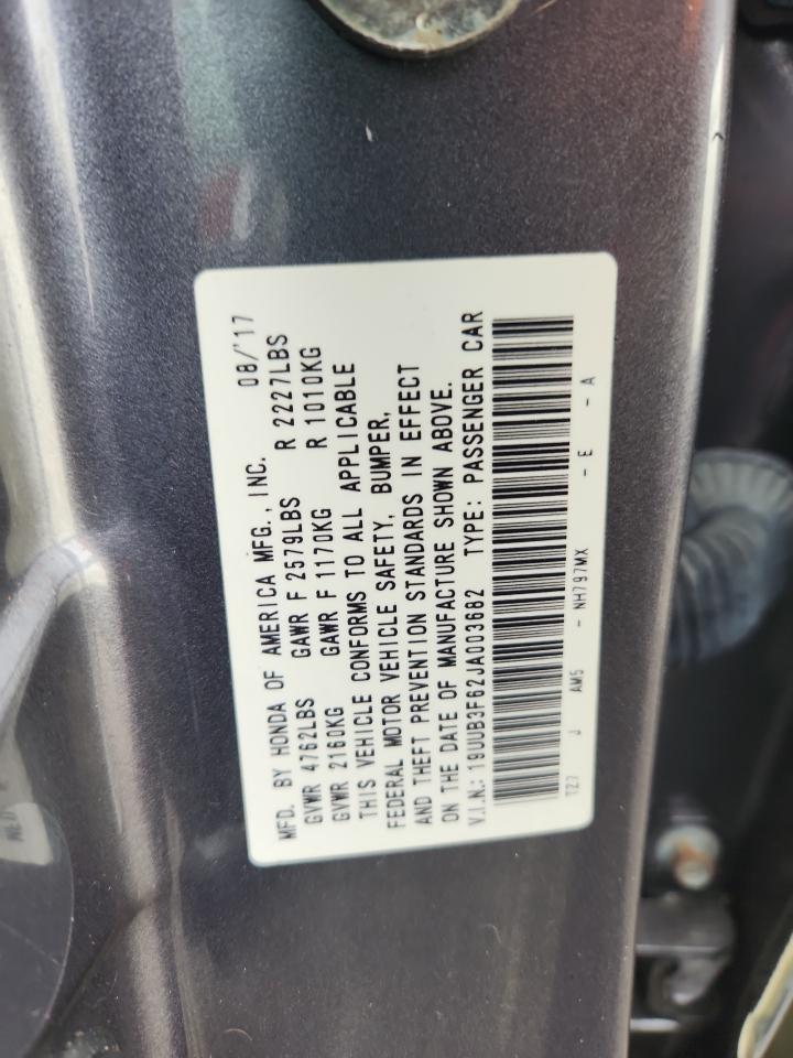 2018 Acura Tlx Tech+A VIN: 19UUB3F62JA003682 Lot: 86120895