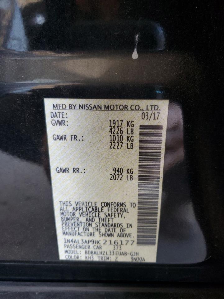 2017 Nissan Altima 2.5 VIN: 1N4AL3AP9HC216177 Lot: 85864675