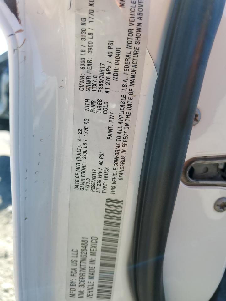 2022 Ram 1500 Classic Tradesman VIN: 3C6RR7KT7NG284881 Lot: 82327605