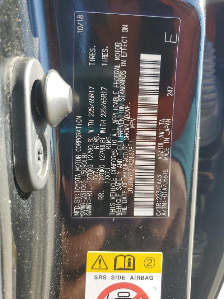 2019 Lexus Nx 300 Base VIN: JTJYARBZ1K2137811 Lot: 86695135