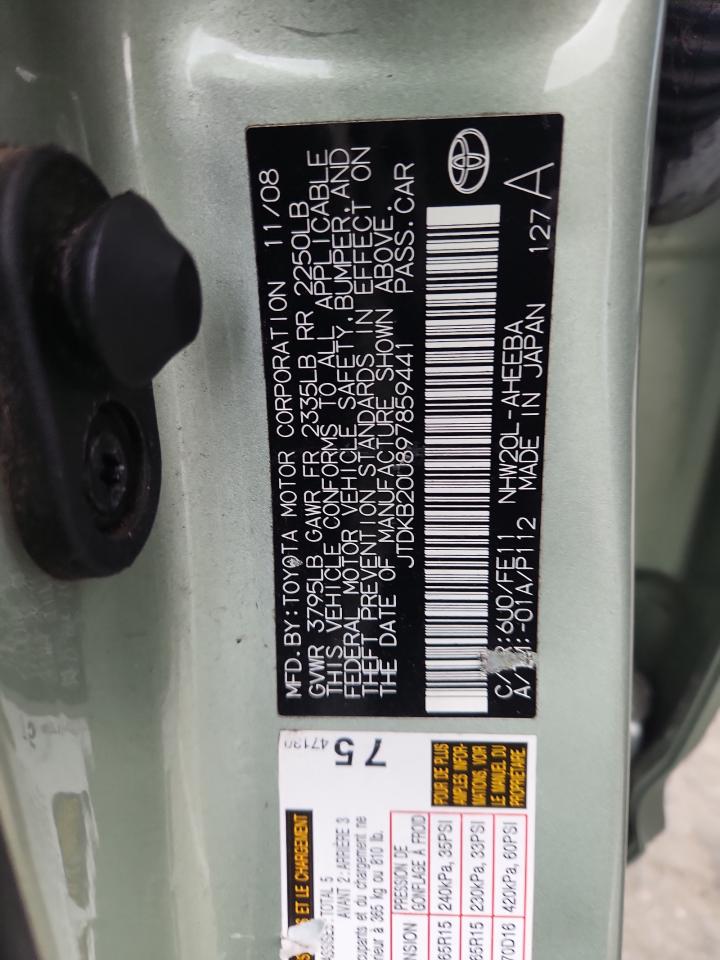 2009 Toyota Prius VIN: JTDKB20U897859441 Lot: 86257585