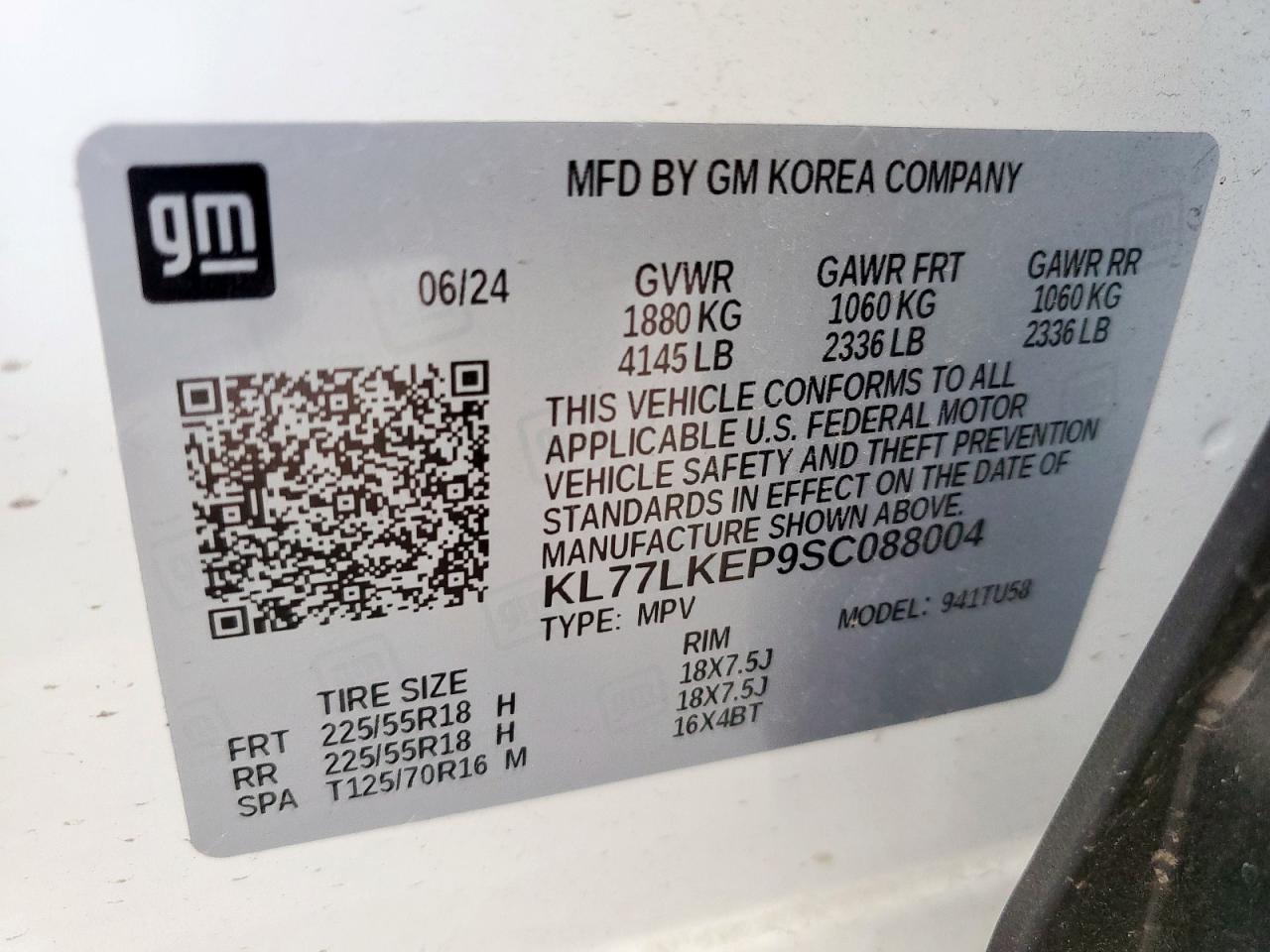 2025 Chevrolet Trax Activ VIN: KL77LKEP9SC088004 Lot: 89925995