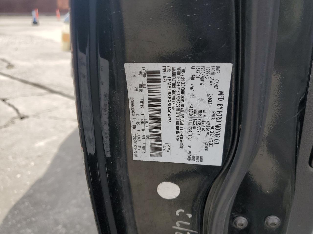 2008 Ford Explorer Xlt VIN: 1FMEU63EX8UA04173 Lot: 82678765