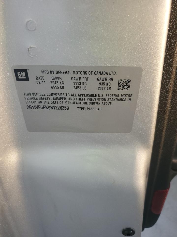 2011 Chevrolet Impala Ls VIN: 2G1WF5EK9B1228269 Lot: 84894345