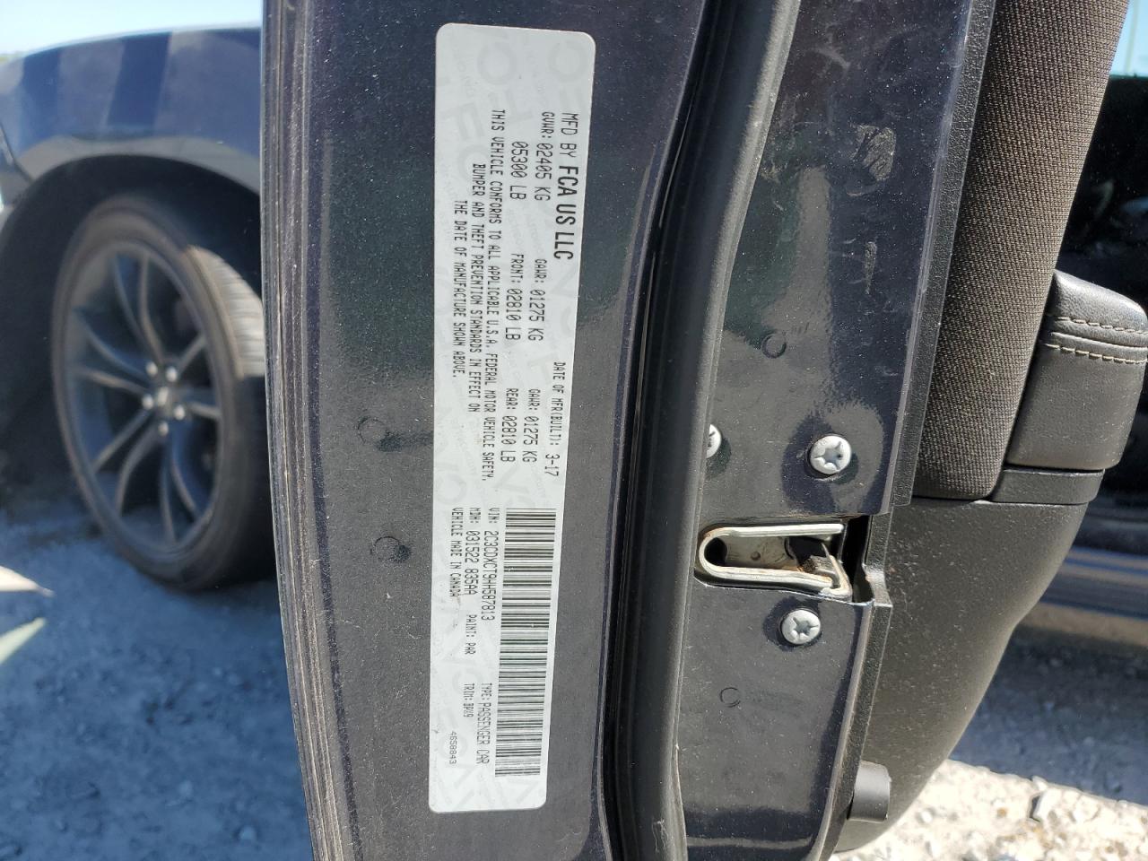 2017 Dodge Charger R/T VIN: 2C3CDXCT9HH587813 Lot: 85124155