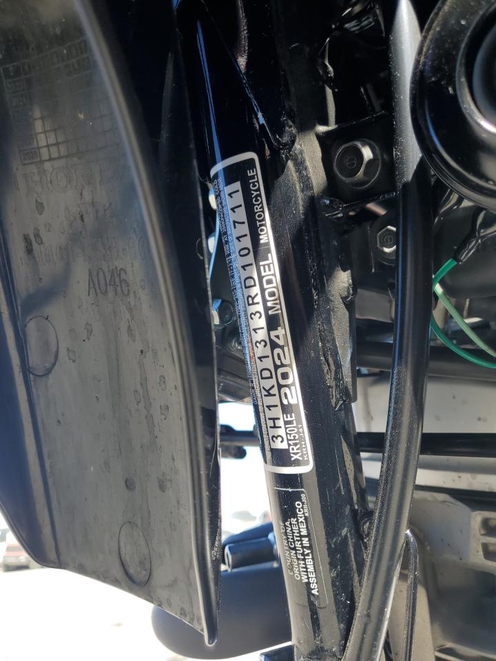 2024 Honda Xr150L E VIN: 3H1KD1313RD101711 Lot: 82188235