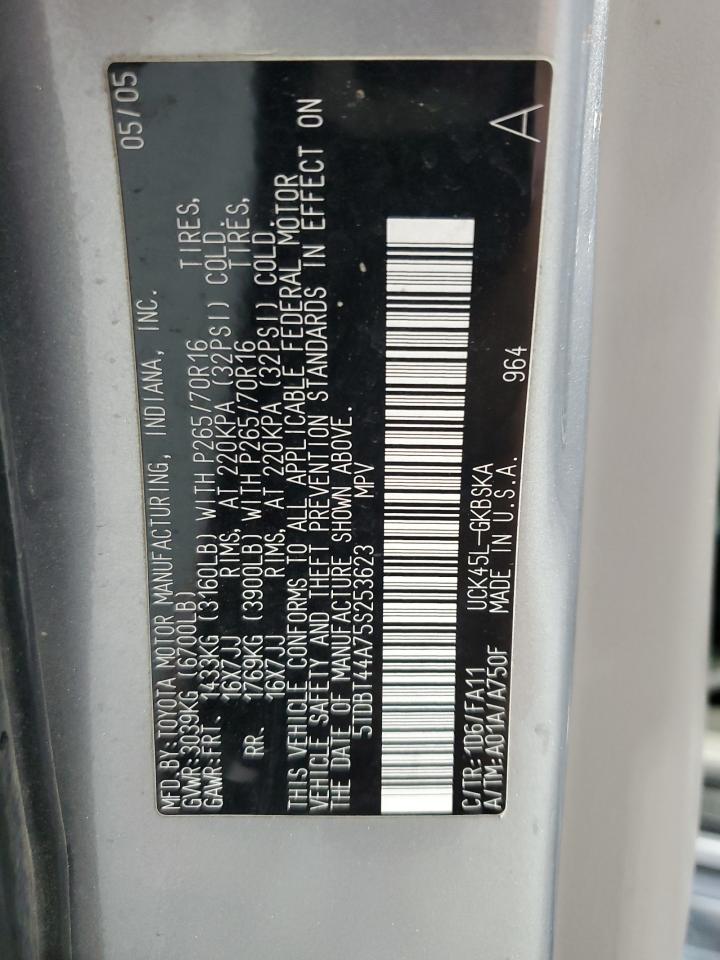 2005 Toyota Sequoia Sr5 VIN: 5TDBT44A75S253623 Lot: 85752565