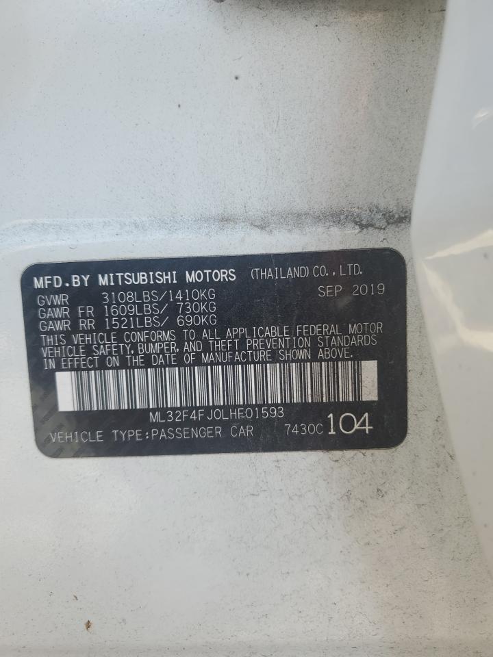2020 Mitsubishi Mirage G4 Se VIN: ML32F4FJ0LHF01593 Lot: 82381495