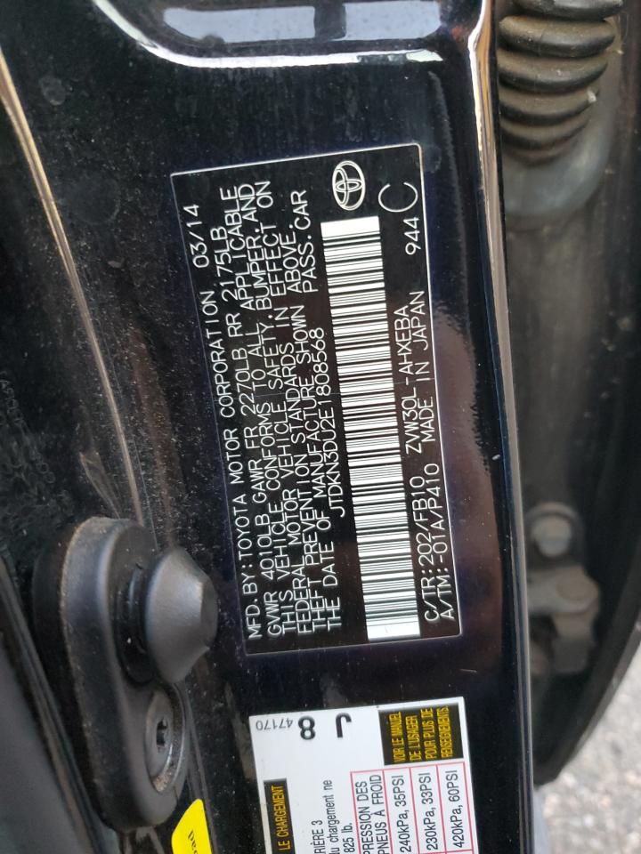 2014 Toyota Prius VIN: JTDKN3DU2E1808568 Lot: 85400695