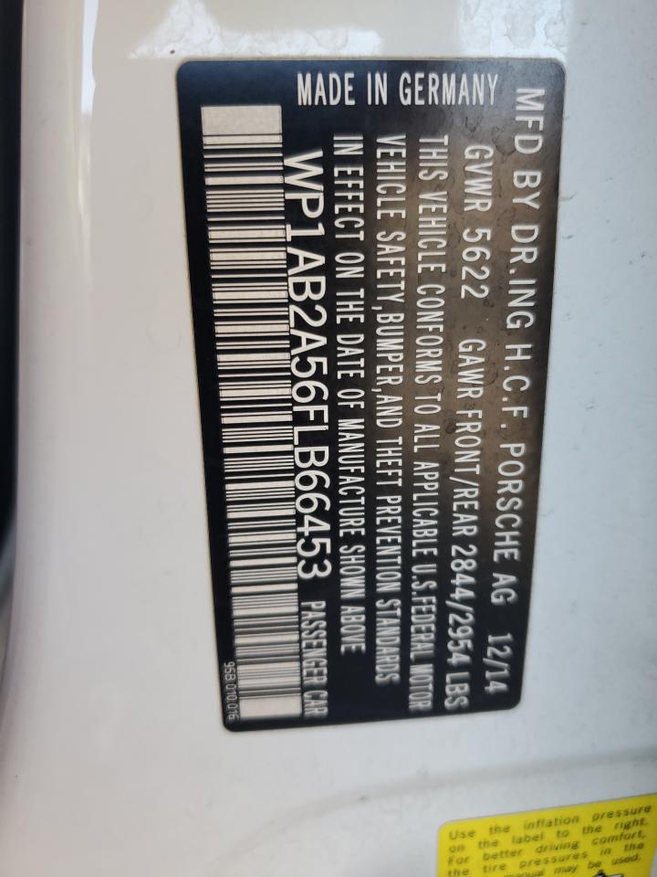 2015 Porsche Macan S VIN: WP1AB2A56FLB66453 Lot: 85531645