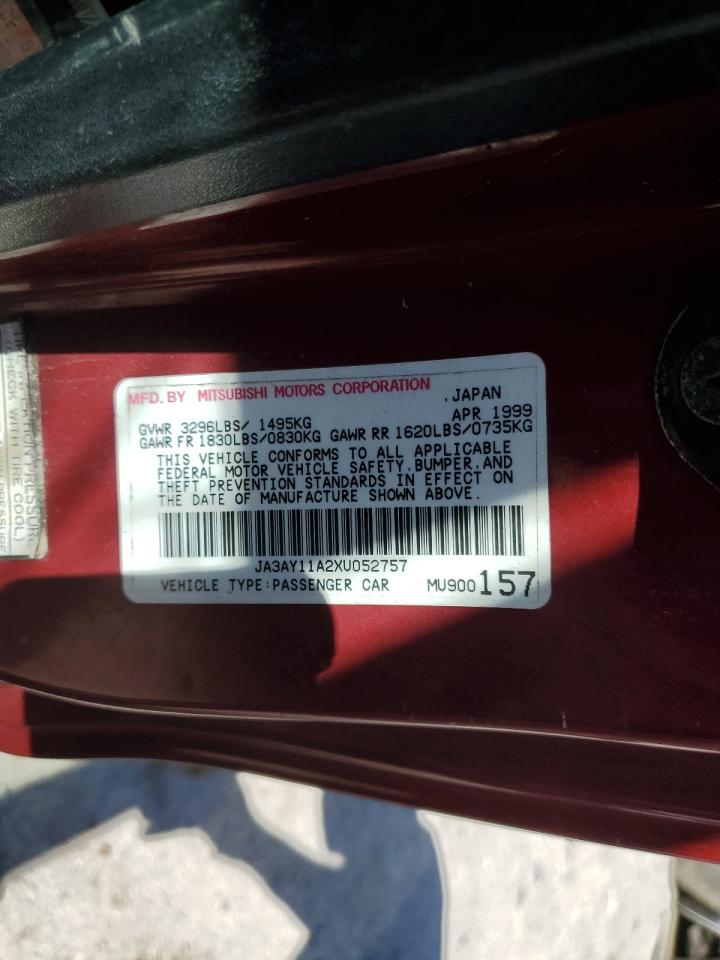 1997 Mitsubishi Mirage De VIN: JA3AY11A2XU052757 Lot: 89451985
