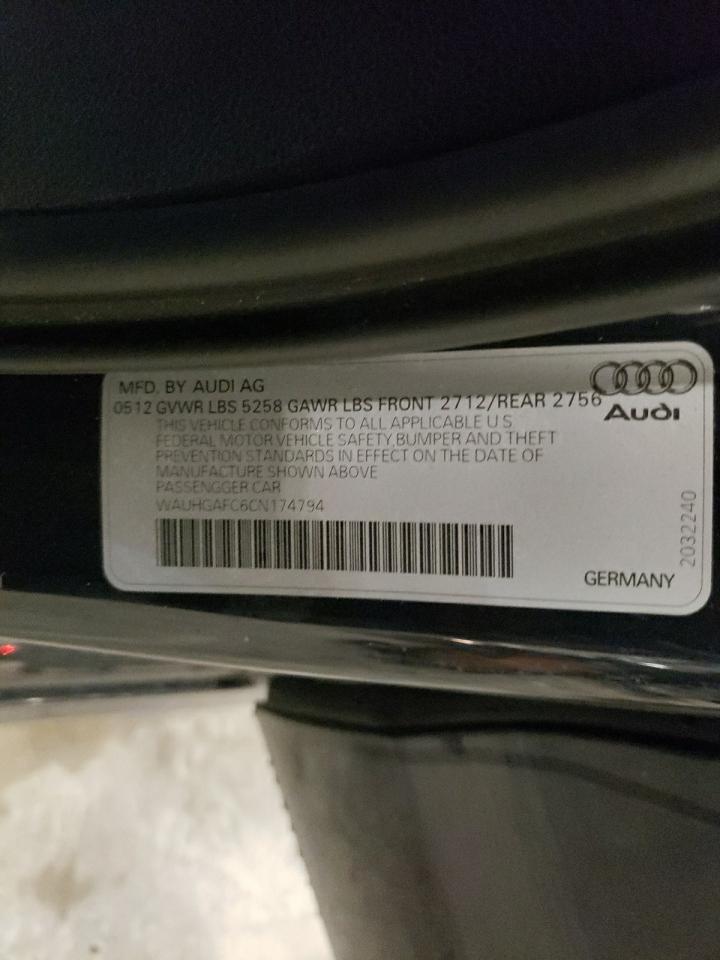 2012 Audi A6 Prestige VIN: WAUHGAFC6CN174794 Lot: 85932145