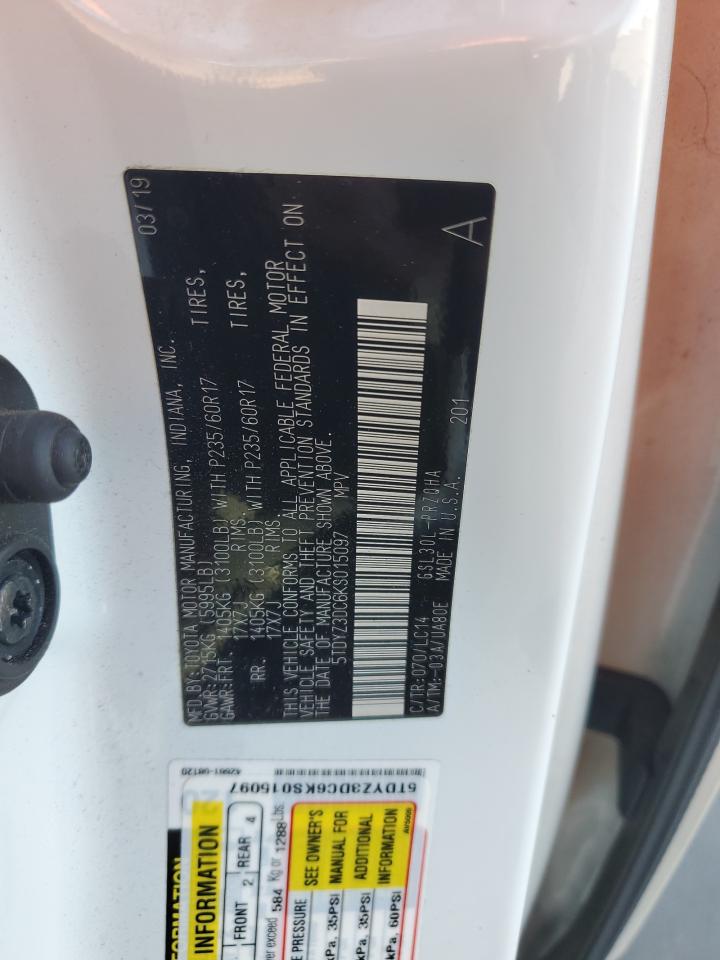 2019 Toyota Sienna Xle VIN: 5TDYZ3DC6KS015097 Lot: 82368725