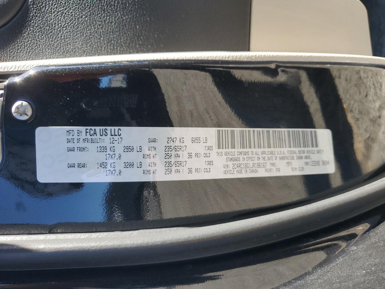 2018 Chrysler Pacifica Touring L VIN: 2C4RC1BG1JR186167 Lot: 89911955