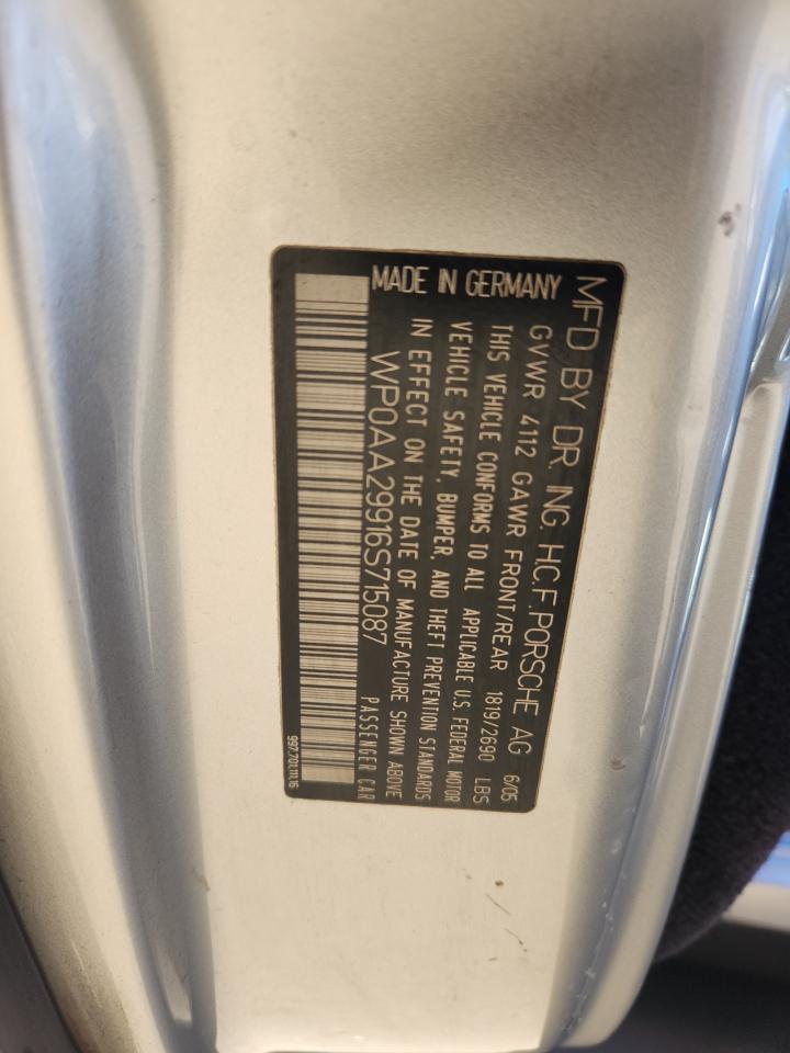 2006 Porsche 911 New Generation Carrera VIN: WP0AA29916S715087 Lot: 82266985