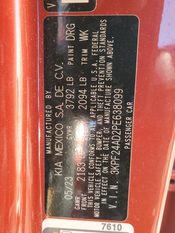 2023 Kia Forte Lx VIN: 3KPF24AD2PE638099 Lot: 86972835