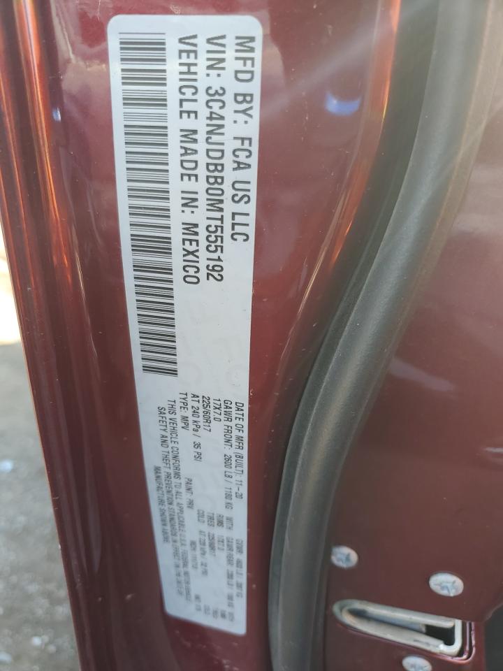 2021 Jeep Compass Latitude VIN: 3C4NJDBB0MT555192 Lot: 82465505