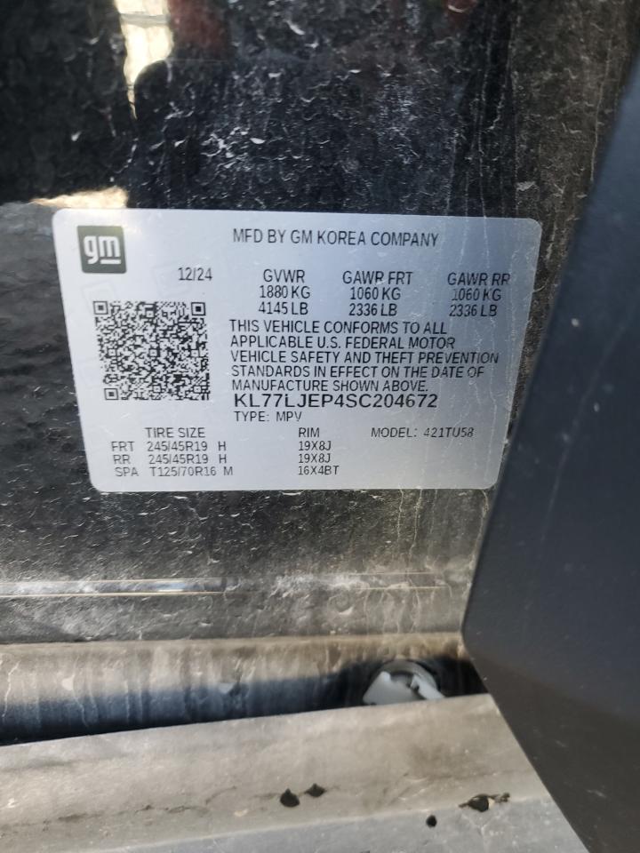 2025 Chevrolet Trax 2Rs VIN: KL77LJEP4SC204672 Lot: 90330605