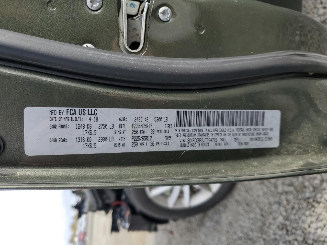 2018 Dodge Journey Sxt VIN: 3C4PDCBB3JT384783 Lot: 82632545