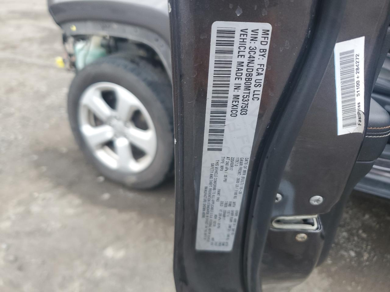 2021 Jeep Compass Latitude VIN: 3C4NJDBB0MT537503 Lot: 89857035