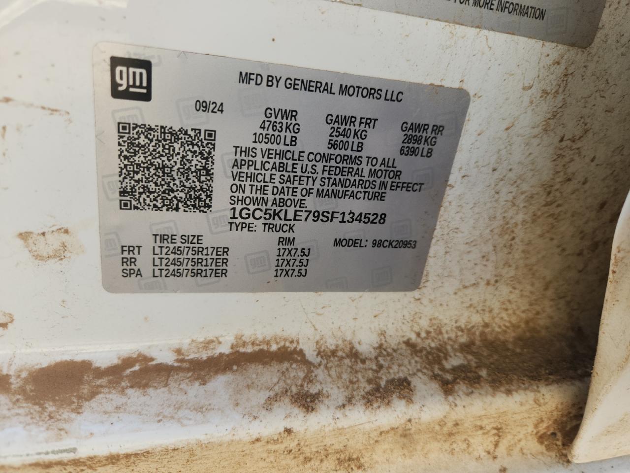 2017 Chevrolet Silverado K2500 Heavy Duty VIN: 1GC5KLE79SF134528 Lot: 84789145