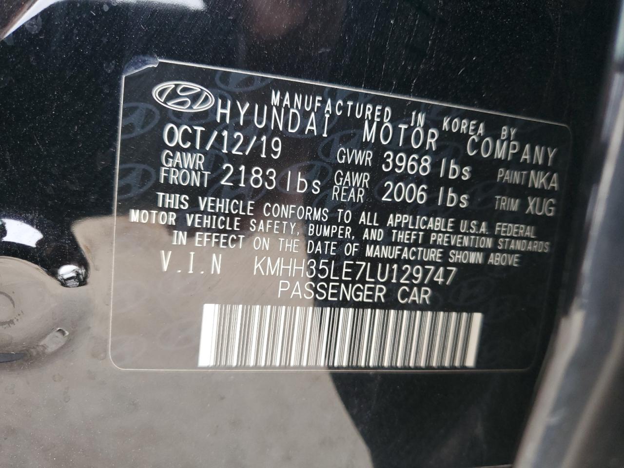 2020 Hyundai Elantra Gt VIN: KMHH35LE7LU129747 Lot: 86516405