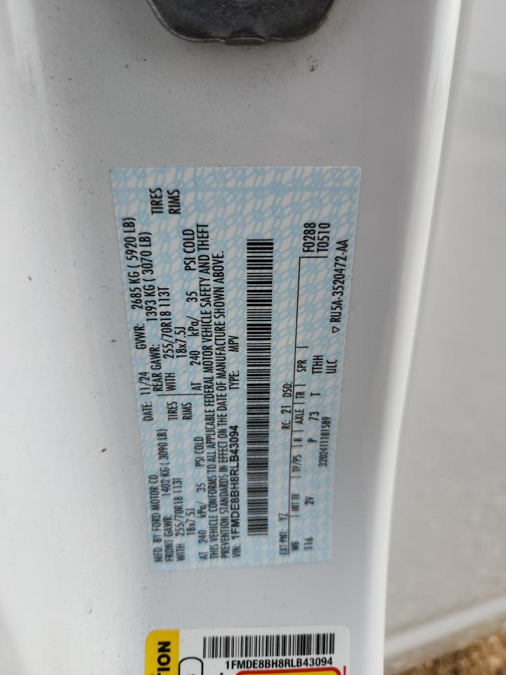 2024 Ford Bronco Outer Banks VIN: 1FMDE8BH8RLB43094 Lot: 85550535