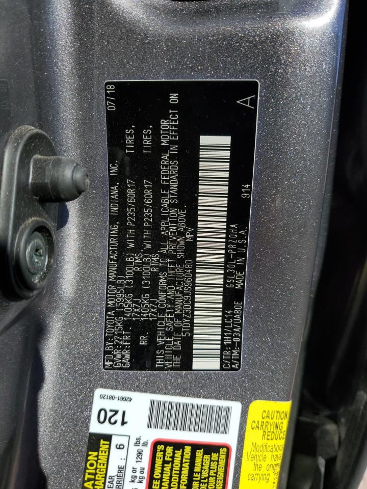 2018 Toyota Sienna Xle VIN: 5TDYZ3DC9JS960480 Lot: 82390745