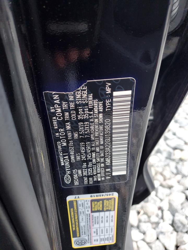 2016 Hyundai Tucson Limited VIN: KM8J33A22GU139820 Lot: 85836075