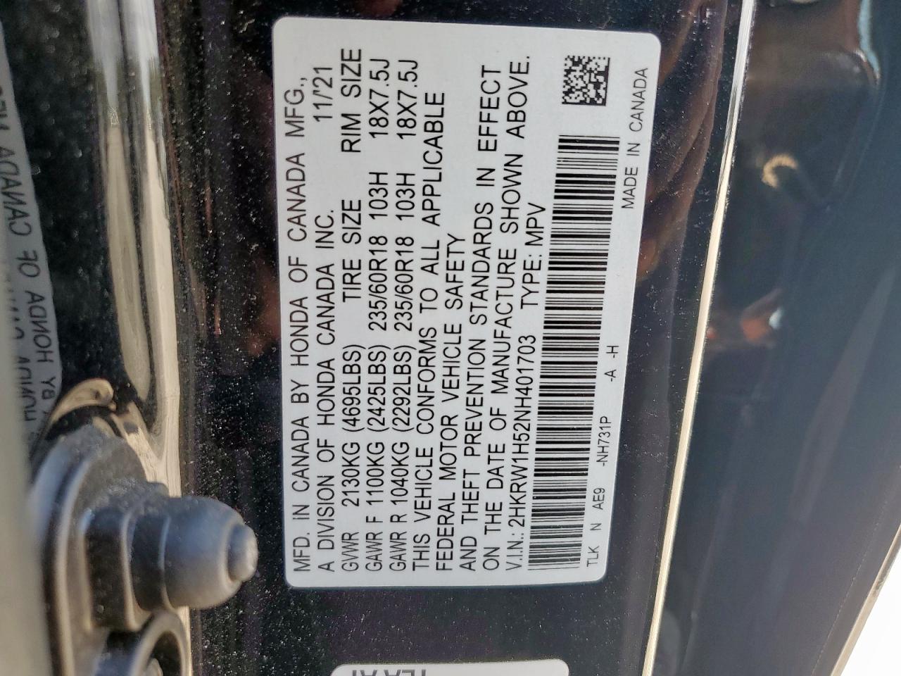 2022 Honda Cr-V Ex VIN: 2HKRW1H52NH401703 Lot: 82259425