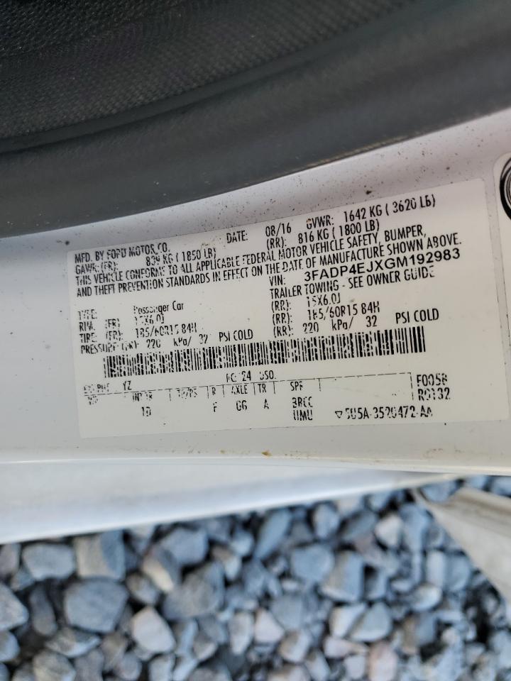 2016 Ford Fiesta Se VIN: 3FADP4EJXGM192983 Lot: 81883925