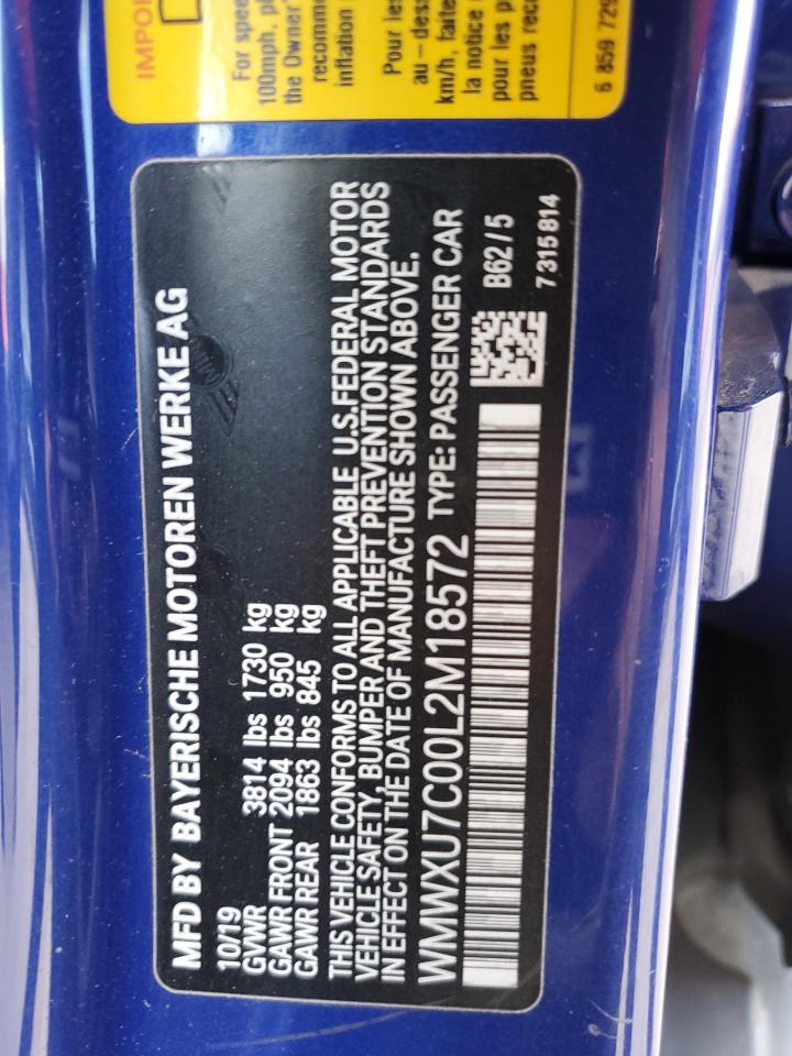 2020 Mini Cooper VIN: WMWXU7C00L2M18572 Lot: 90666355
