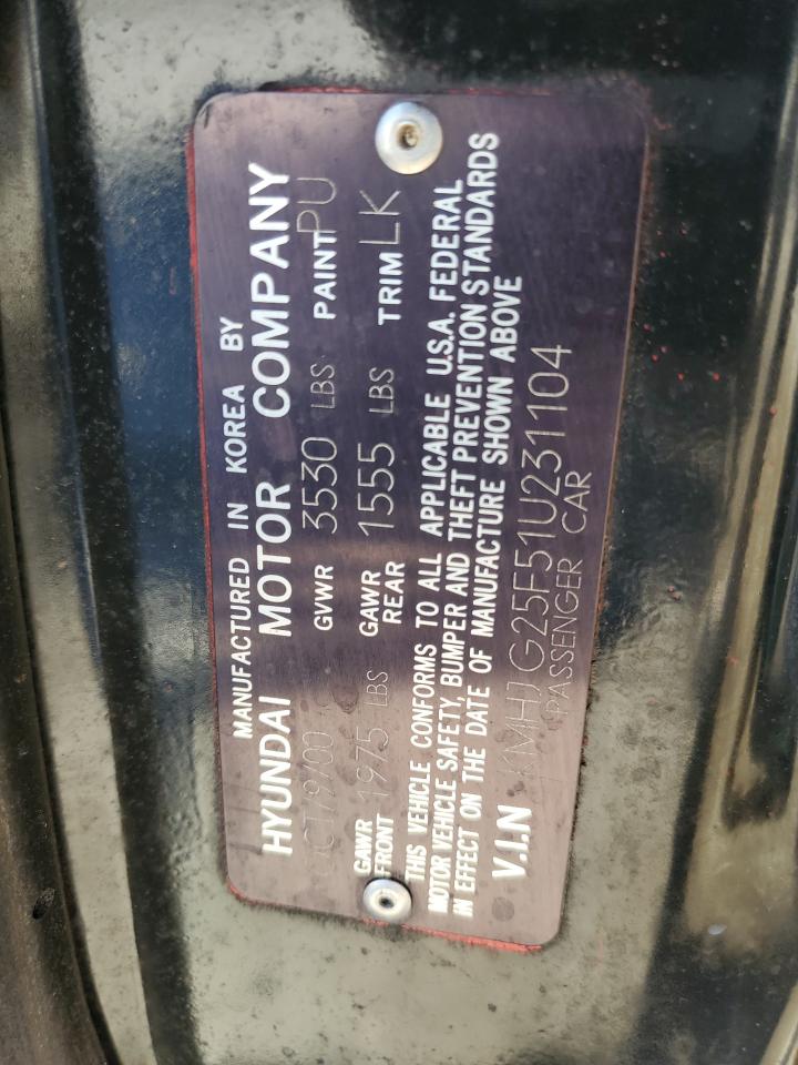 2001 Hyundai Tiburon VIN: KMHJG25F51U231104 Lot: 90334125