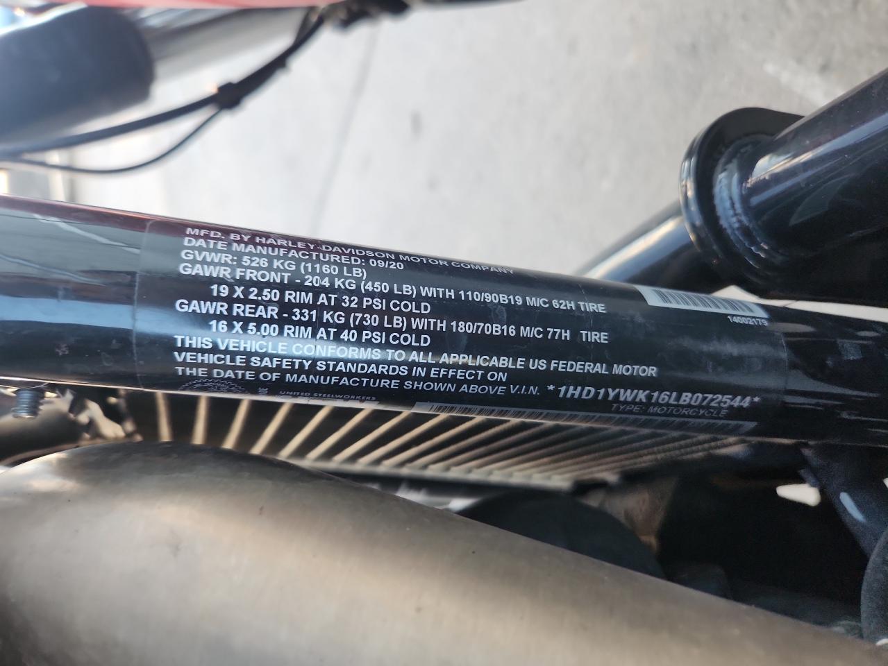 2020 Harley-Davidson Fxlrs VIN: 1HD1YWK16LB072544 Lot: 82602475