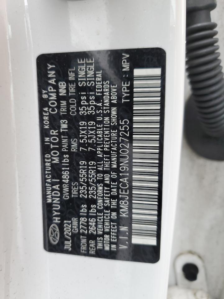 2022 Hyundai Tucson Limited VIN: KM8JECA19NU027255 Lot: 86289755