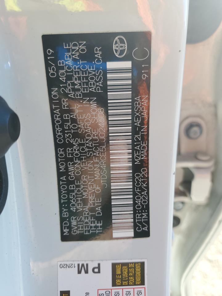 2020 Toyota Corolla Se VIN: JTDS4RCE5LJ024608 Lot: 86080215