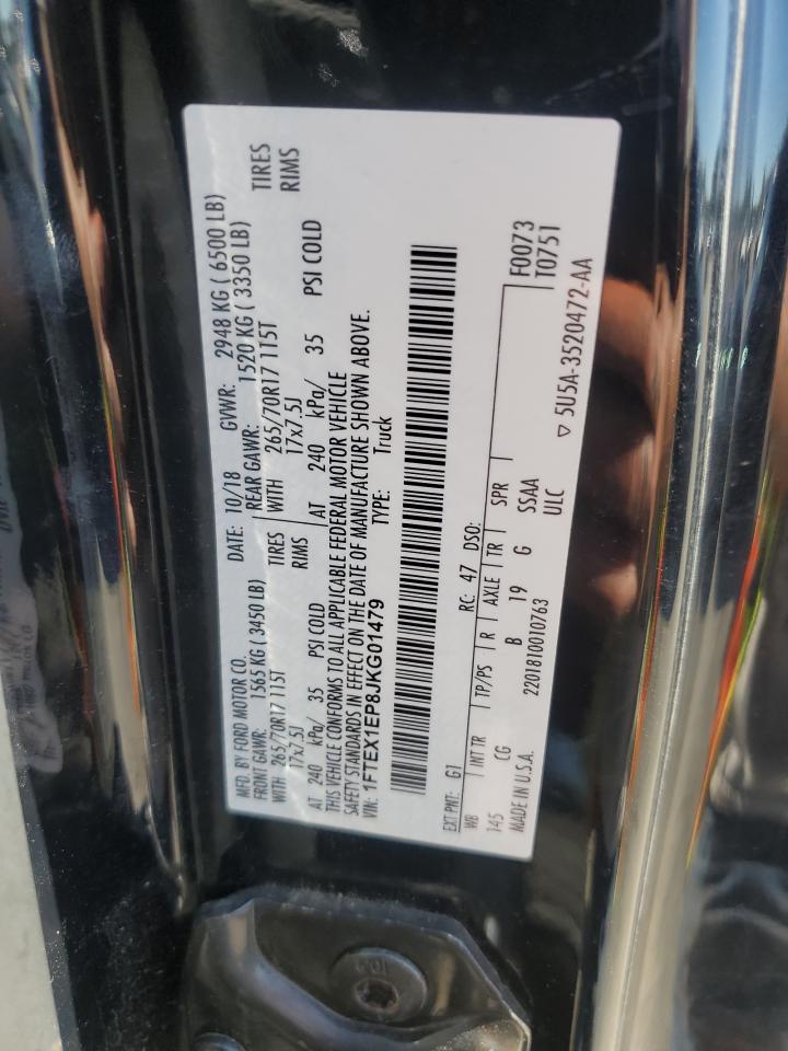 2018 Ford F150 Super Cab VIN: 1FTEX1EP8JKG01479 Lot: 85492925