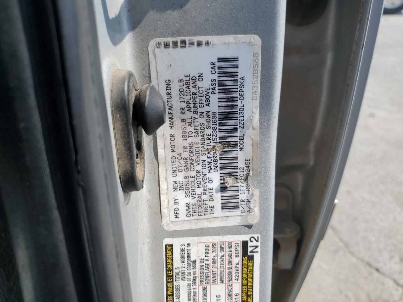 2005 Toyota Corolla Ce VIN: 1NXBR32E15Z381698 Lot: 85196465