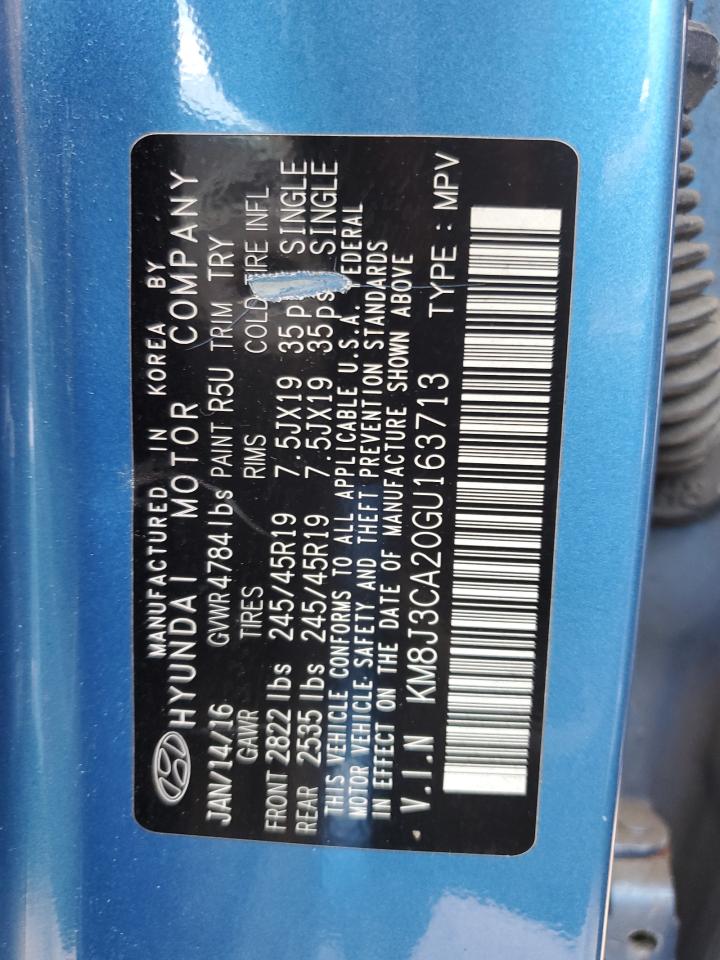 2016 Hyundai Tucson Limited VIN: KM8J3CA20GU163713 Lot: 82333385