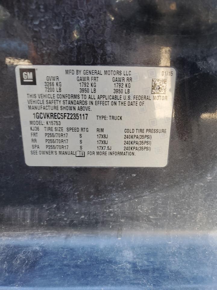 2015 Chevrolet Silverado K1500 Lt VIN: 1GCVKREC5FZ235117 Lot: 82218145