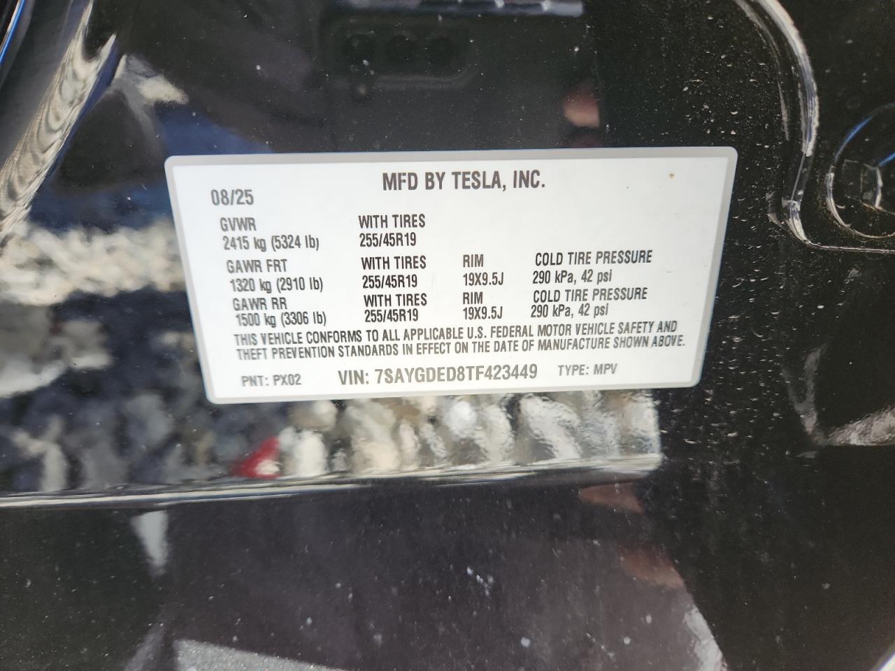 2026 Tesla Model Y VIN: 7SAYGDED8TF423449 Lot: 87251055