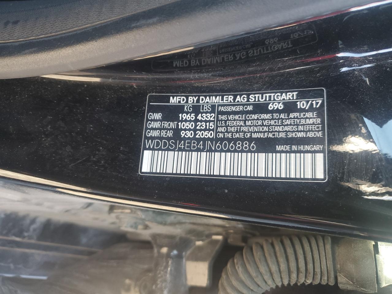 2018 Mercedes-Benz Cla 250 VIN: WDDSJ4EB4JN606886 Lot: 89924315