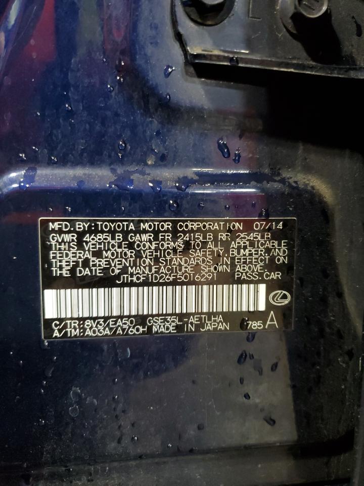 2015 Lexus Is 250 VIN: JTHCF1D26F5016291 Lot: 87289205