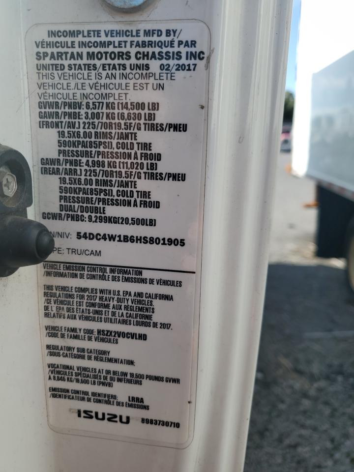 2017 Isuzu Npr Dump Truck VIN: 54DC41B6HS801905 Lot: 82416185