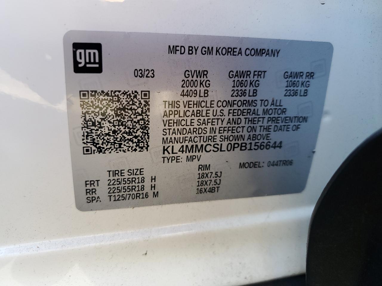 2023 Buick Encore Gx Preferred VIN: KL4MMCSL0PB156644 Lot: 87273455